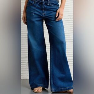 American Eagle Outfitters Wide-Leg Jeans in Blue Wash